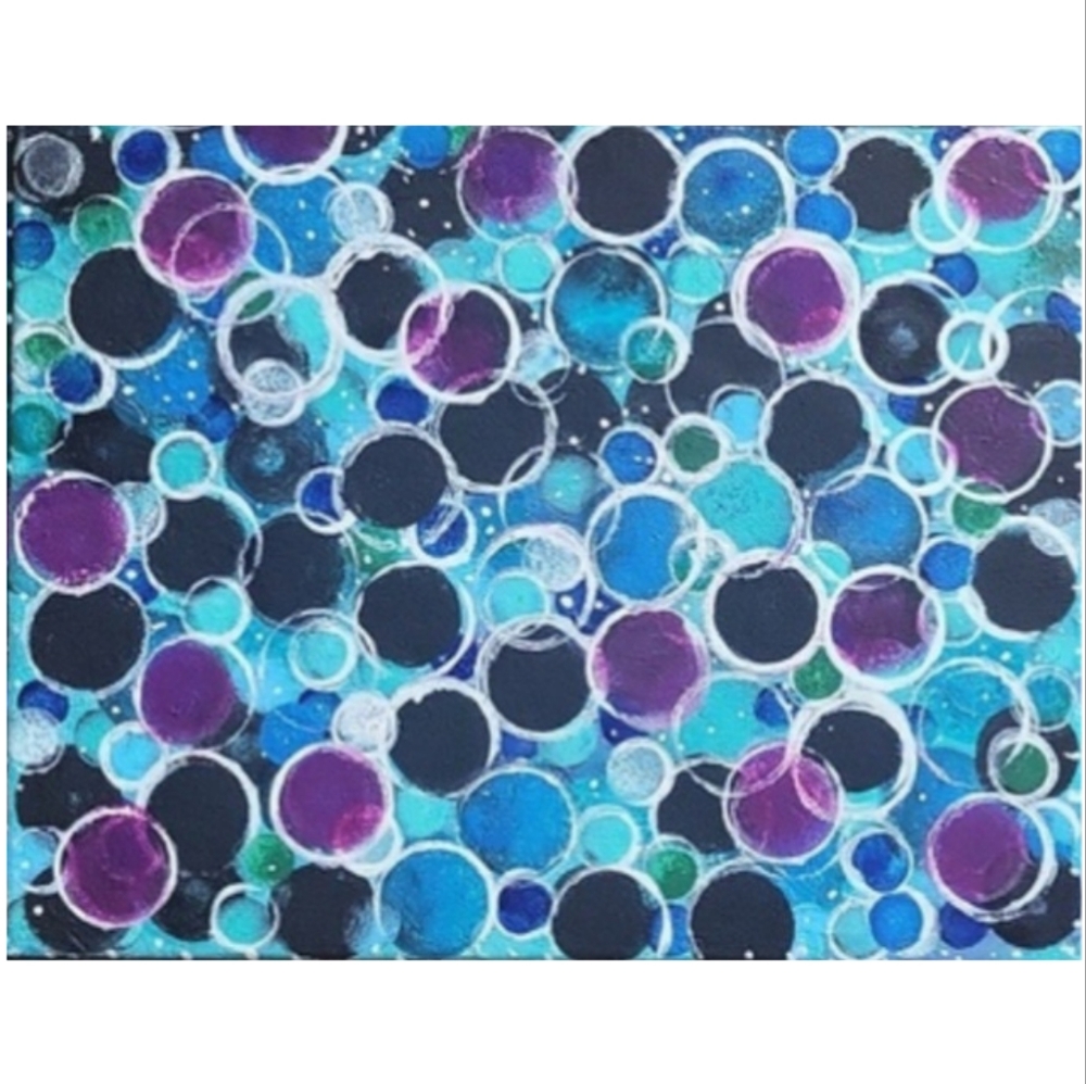 Hand Crafted Textured Abstract Design 11x14 Inches Canvas Painting - Picture 4 of 4